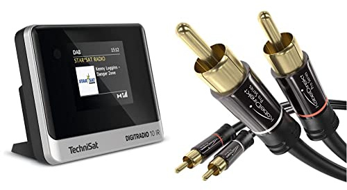 TECHNISAT DIGITRADIO 10 IR, INTERNET, DIGITAL, DAB+,FM, 87,5-108 MHZ, 174-240 MHZ, TFT & KabelDirekt – 1m Cavo RCA, PRO Series