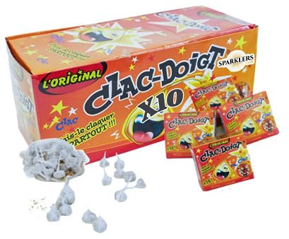 SPARKLERS CLUB Lot de 10 Clac Doigts Pétard à Jeter, Idéal pour Vos évènements Entre Amis ou en Famille, Claque Doigt pour Enfants et Adultes, Effet et Ambiance Festive Garantie - Catégorie F1