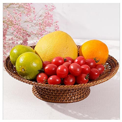 OUSIKA Ciotola for cesto di frutta Cesto di frutta in vimini creativo Cesto portaoggetti intrecciato fatto a mano Piatto di frutta Snack Organizzatore Ciotola di frutta da cucina Decorativo for tavolo