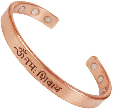 Touchstone indisk handgjord helande koppararmband, chakra-smycken, manschett, gåva för kvinnor och män Andligt budskap, Koppar