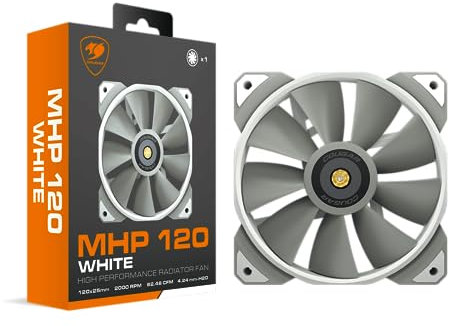 COUGAR MHP 120 Hoch Leistungslüfter für PC-Gehäuse, Wasserkühlung (Single Pack, Weiss)