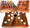 Pig Hole Schweinchenspiel ® Knobelholz Spielebox Würfelspiel mit 60 kleinen Schweinchen Handgemacht, Ludjamgo + Tic Tac Toe, Gesellschaftsspiel, Kinderspiel