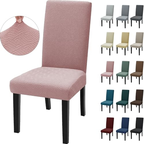 Ystyle Universale Stretch Stuhlhussen 4er Set, Graue Rose | Elastische Stuhlbezüge, Moderner Hussen für Stühle, Waschbar Chair Covers, Komfort-Stuhl Überzug für Esszimmer Restaurant