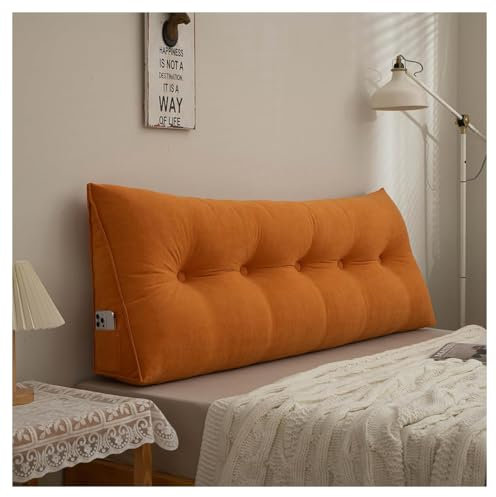 YYLDPFDC Rückenkissen - Lesekissen für Bett und Sofa, Keilkissen, Rückenpolster für die Wand, Sitzkissen, Wandkissen, groß mit waschbarem Bezug - Ideal zum Anlehnen im Bett,Weiß,60x50x20CM
