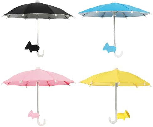4 Cell Phone Umbrella, Uv Protection Anti-Glare Coolness Phone Umbrella, Phone Umbrella For Sun Shad With Suction Cup Stand, Sun Blocker Cover Visor, Multifunctional Adjustable Phone Umbrella