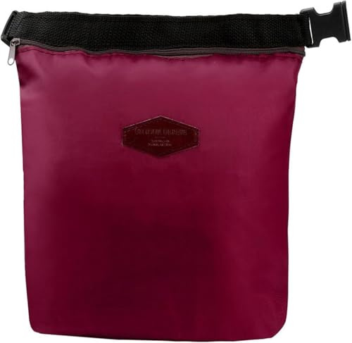 OXFUZZ Klein Kühltasche 4L Mini Lunchtasche mit Reißverschluss Kühlbox Tragbare Eistasche Faltbar Thermotasche Wasserdicht Picknicktasche Isoliertasche Thermo Isolier Tasche für Büro Arbeit (Wein)