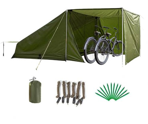 YSMSMZJK Zeltgarage mit Abnehmbarem Schattentuch Fahrradunterstand mit 210D Oxford-Gewebe PU4000 Wasserdicht Fahrrad überdachung Motorrad Garage Winterfest