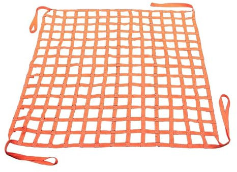 cargo lifting netting Cargo Lifting Nets Heavy Duty - Safety Lifting Cargo Basket Net for Hoisting with 1m Length Strap - Flat Polyester Crane Hoist Cargo Net for Unloading Heavy Objects(4x4m(2000kg)-