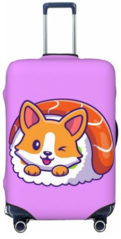 Corgi In Sushi Roll – Housses de protection élastiques pour valises de 45 à 32 cm, Noir, G