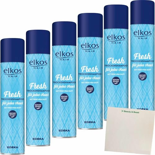 Elkos Trockenshampoo Fresh 6er Pack (6x200ml Flasche) + usy Block