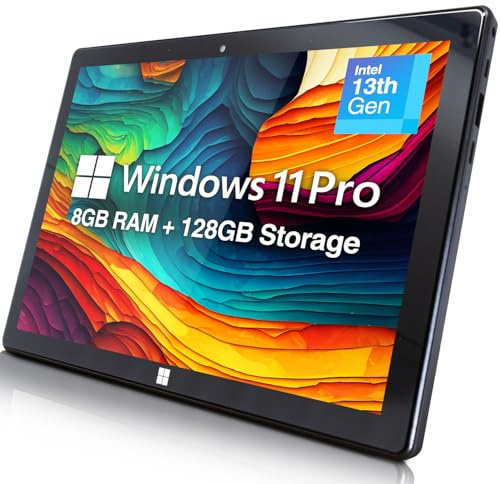Fusion5 10.1 Windows 11 Professional Tablet PC - Intel 13th Gen - Full HD Windows Tablet Computer - 8GB RAM, 128GB SSD Storage, Quad-Core CPU, 10 Inch, USB 3.0, Micro HDMI, Expandable Storage