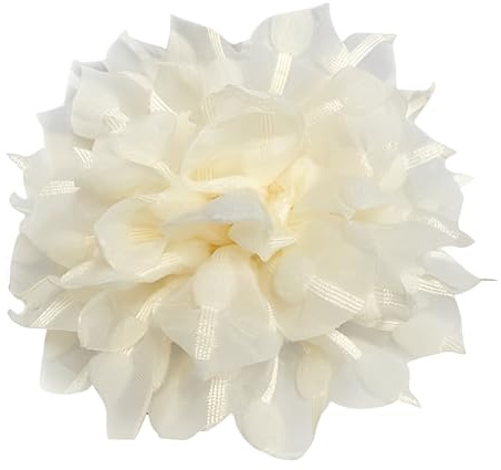 Delicata spilla in tessuto di pizzo fatta a mano con fiori - 11 cm, fermaglio doppio in gioielleria per matrimoni, banchetti e feste, accessori eleganti per abiti e completi da regalo, Grande