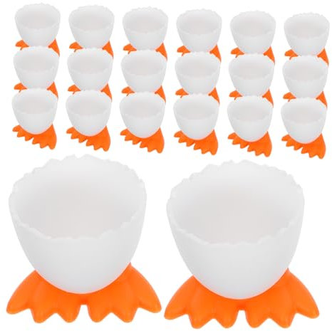 MUCKLILY 20 Piezas Bandeja De Huevos De Plástico Diseño De Soporte Para Huevos Duros Para Desayuno Mesa Hueveras Decorativas Escalfados