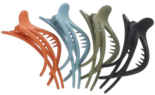 PACKOVE 4pièces Lot de Pinces Plates Style Français Barrettes Décoratives Simples pour Femmes Pinces à Cheveux pour Coiffage par Sections