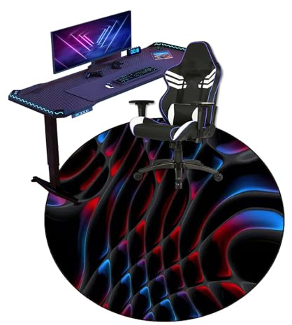 Round Gaming Office Chair Mat pour tapis et planchers de bois franc Protecteur de plancher non glissant 140 cm Mat de chaise de bureau pour le tapis bas et les planchers en bois Home and Office Room