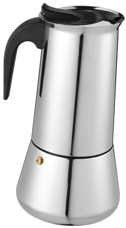 Warmhm Caffettiera Espresso in Acciaio Inossidabile per Persone Macchina da con Manico Antiscottatura Adatta Cucina Ufficio Ristorante Design Robusto e Raffinato