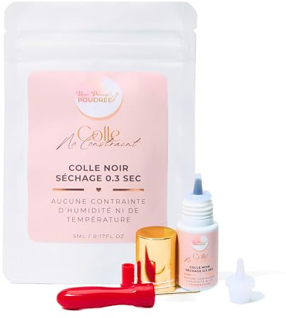 Une Pause Poudrée - NoConstraint Colle Noire Professionnelle Extensions Cils - Séchage Rapide 0,3s Vapeur Faible - Haute rétention 6-8 semaiones - Sans Contrainte ni d'Humidité, ni Température