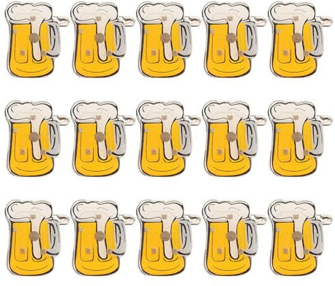 Abaodam Lot De 15 Broches Lumineuses De Chope De Bière, Métal Solide, Bijoux Pour Femmes, Accessoires De Fête Oktoberfest, Décoration Vêtement Et Paquet, Présent Original