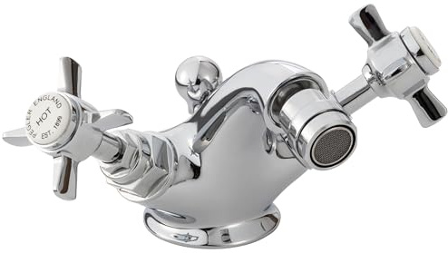 Hemsworth Chrome Bidet Mixer Tap | Traditional Cross-Head | Swivel Spout