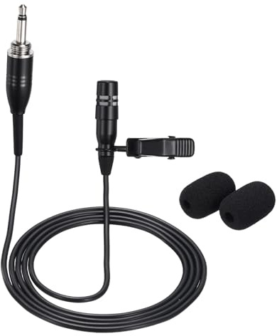 sourcing map Lavalier - Micrófono de solapa con rosca de 3,5 mm, cuello condensador, micrófono de condensador de 1 m con cable unidireccional, mini micrófono de solapa para presentadores, músicos