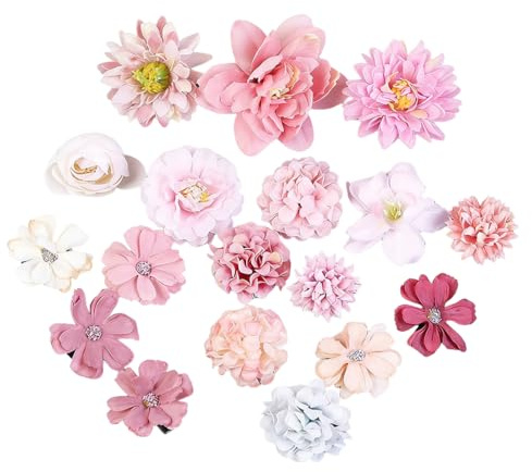 18 Pezzi Mollette Fiori per Capelli, Fermaglio Fiore Seta Mollette Fiori Artificiali per Capelli Fiore Boho per Sposa Festa Spiaggia Nozze Estate
