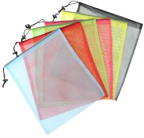 SECFOU 12 Stück Nylon Wäschenetze mit Kordelzug Große Kapazität und Leicht zu Reinigen für Reisen und Aufbewahrung