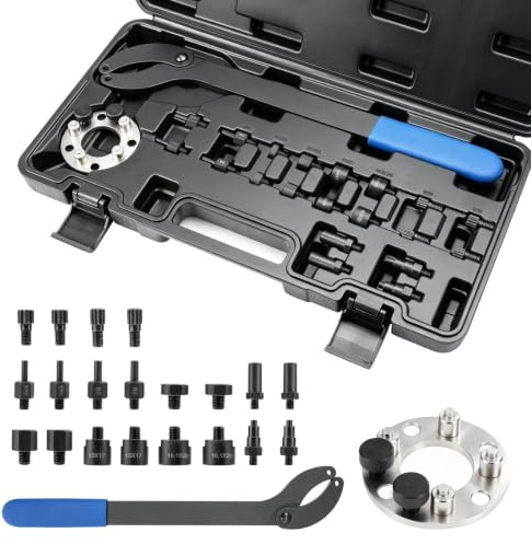 Ghekkli Kit D'outils de Réglage Moteur, Kit D'outils pour Courroies Dentées pour VAG, VW, Audi, Seat, Skoda 1.2, 1.4, 1.6 TSI, TFSI, FSI, Comprenant Les Références T10172, T10554 et 20 Adaptateurs
