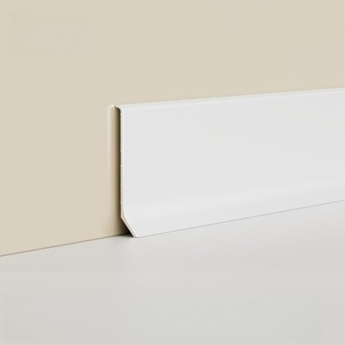 Coayuou Plinthe en Aluminium Anodisé 125 Cm X 2 – Protection Murale Étanche pour Sol Stratifié Et Bois, Idéale pour Bureau(Style 8,6cm)