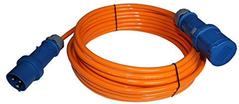 Camping Kabel 30 Meter CEE Verlängerungskabel 30m Außen H07BQ-F 3x2,5 Strom Wohnwagen Landstromanschluss Wohnmobil Caravan Orange Verlängerung Stromkabel Verlaengerungskabel Outdoor
