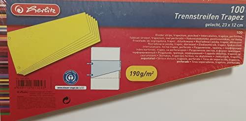 Herlitz Trennstreifen Trapez 230 x 120 mm (300 Stück, gelb)