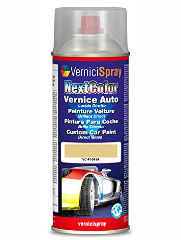 Vernice Ritocco compatibile con FIAT 600/SEICENTO 541A GIALLO VANILLA/CORIANDOLO per verniciatura carrozzeria in Bomboletta Spray 400 ml Vernice Spray Graffi Auto