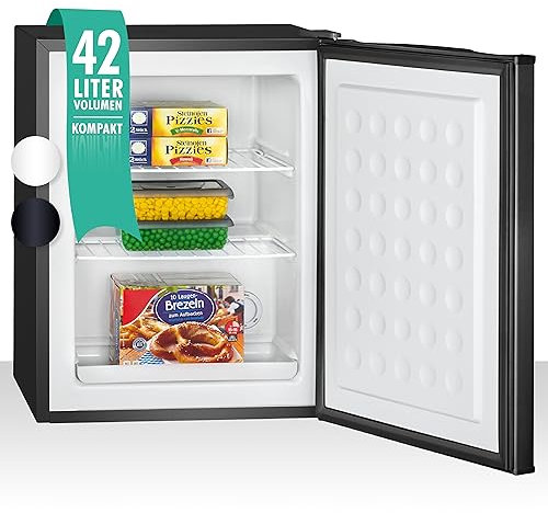 Bomann Gefrierbox klein mit 42L Nutzinhalt, Mini Gefrierschrank mit 2 herausnehmbaren Gitterablagen, Gefrierschrank mit wechselbarem Türanschlag & stufenloser Temperaturreglung, GB 7236 schwarz