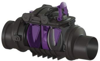 KESSEL Rückstaudoppelverschluss Staufix Control, DN125, freiliegend,Rattenschutz 770125R