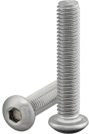 Vite a testa bombata con esagono incassato (ISK) conformi alla norma: ISO 7380-1 - Vite a testa cilindrica, semicircolare piana, in acciaio inox A2 V2A, filettatura completa (10 viti, M8 x 70 mm)