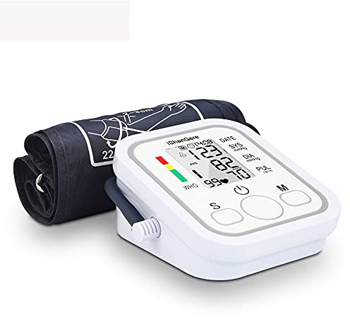 Monitor de presión arterial Brazo superior, monitor de BP digital preciso con manguito grande para uso en el hogar, diagnóstico irregular del latido del corazón, medidor de monitoreo de tasa de pulso