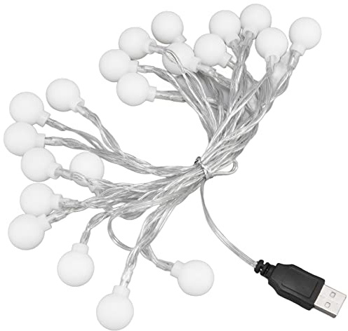 20 LED Lichterketten LED Globe Lichterketten Fee Lichterketten Wasserdichte Lichterketten für Mädchen Raumdekoration Festlicher Geburtstag Garten Hof Hochzeit USB Netzteil,Nachtlicht
