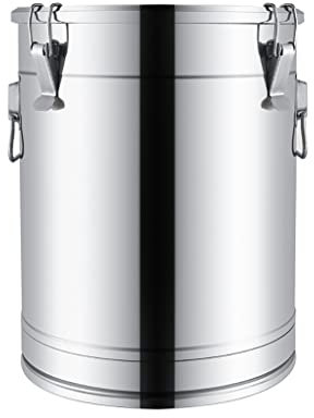 Olla de Gran Capacidad Recipiente de acero inoxidable, barril sellado grueso con tapa, barril de almacenamiento, humedad, gran capacidad, transporte de líquidos sin fugas ( Size : 25*33cm(15L) )