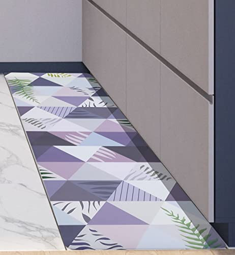 COMERCIAL CANDELA FELPUDOS Y ALFOMBRAS Alfombra de Cocina y Pasillo de Vinilo y Viscoelástica Antimanchas, Lavable | Base PVC Antideslizante y Aislante Diseño (45_x_120_cm, Hojas)
