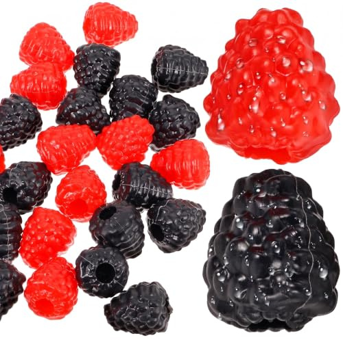 MAGICLULU Künstliche Himbeeren 40 Stück Mini Himbeermodelle Aus Kunststoff Realistische Deko Himbeeren Für Foto-Requisiten Früchte-Deko Tischdeko Party Schule Wohnzimmer