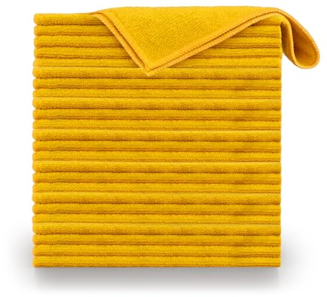 Blumtal 24er Set Mikrofasertücher 30x40 cm Lappen - Geschirrtücher Spicy Mustard - Microfasertücher Putzlappen Waschbar bei 60°C - Reinigungstücher Fensterputztücher - Premium Putztücher