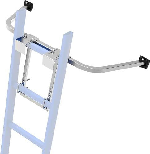 Yosoo Health Gear Estabilizador de escalera, gancho de techo de acero, envergadura, espaciador, accesorios avanzados, brazos de pared de extensión para canalones, escaleras resistentes, escalada