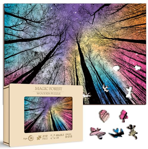 Hard Impossible Wooden Puzzles for Adults 210 Piece, Challenging Difficult Wood Puzzles for Adults, Colorful Gradient Puzzle for Adult
