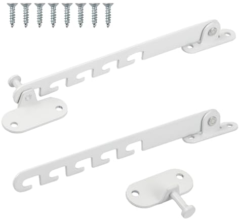 Anseom 2 Pcs Window Safety Restrictors, Window Safety Locks Window Restrictor Hooks with 4 Screws, Adjustable Position Casement Window Restrictor Latch Window Limiter for Wooden/Metal Window or Door