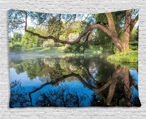 Pechiwuo Wald Wandteppich Seeblick Wandbehang Ländlich Wandtuch Aesthetic mit Muster Wandteppiche 3D Tapisserie Tapestry für Schlafzimmer Wohnzimmer Wohnheim Deko 200 x 180 cm E1246