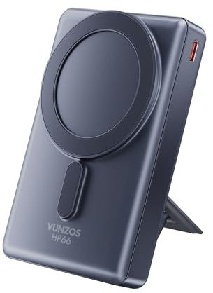Vunzo Powerbank für iPhone, Für Magsafe Mobile Power Bank 12000 mAh – PD20W Schnelllade magnetisch Powerbank mit faltbarem LED-Display für iPhone 15/14/13/12 Serie Für Huawei