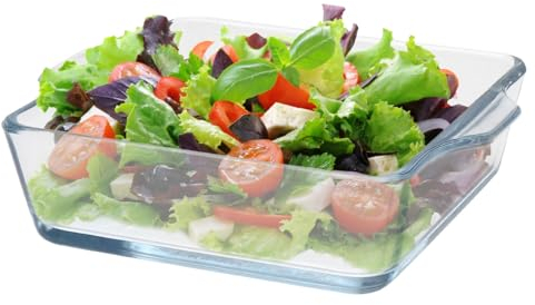 ZMDMAH Pirofila da 0,5 l, in vetro, 15 x 12 x 4 cm, piccola teglia da forno, piccola teglia da forno in vetro, piccola teglia da forno per 1 persona, adatta al forno e al microonde