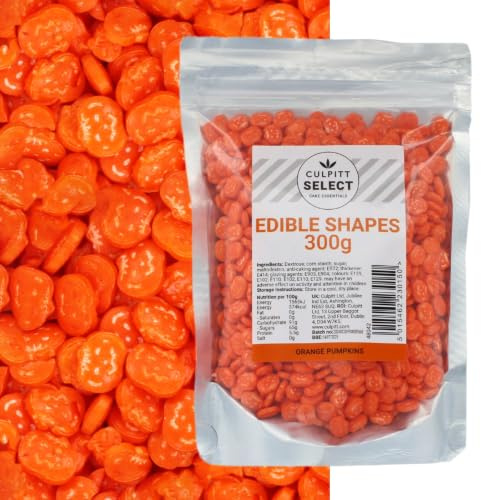 Culpitt Select Edible Pumpkins | Orange Cake Sprinkle Decorations For Cakes, Cupcakes, Cookies, Ice Cream, and Desserts, Shapes | Halloween & Autumn Sprinkles | 300g