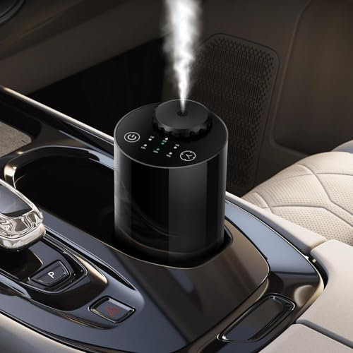 Diffuseur huiles essentielles Voiture, Diffuseur sans Eau, Réglage de pulvérisation 10/30/90 s, 3 Modes, Batterie Intégrée, pour Voiture, Maison, Bureau
