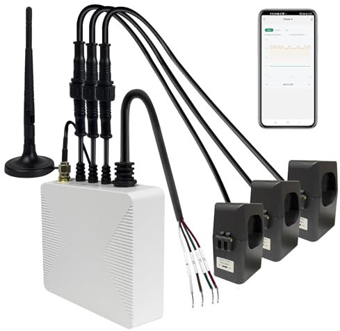 OWON 750A WiFi Power Energy Monitor,3 Phase Clamp Meter with Real-Time Power,Voltage,Current Monitoring,Power Factor Measurement,Smart Life App Integration,Suitable for High-Power Household Appliances