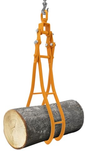 MOQNISE Log Grapple 36 Inch 4 Claw Log Grapple 2T Loading Capacity Timber Lifting Tong Timber Claw Hook Log Lifting Logging Tools for Truck ATV Tractor and Skidder, Yellow